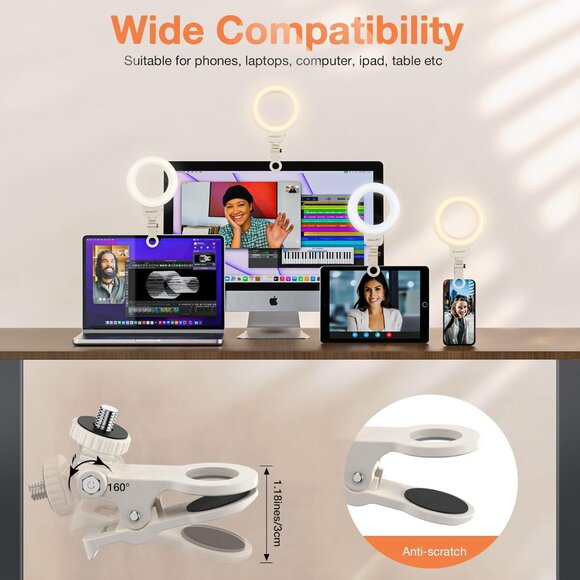 Rechargeable LED Selfie Ring Light Portable Clip-On - Picture 9 of 9